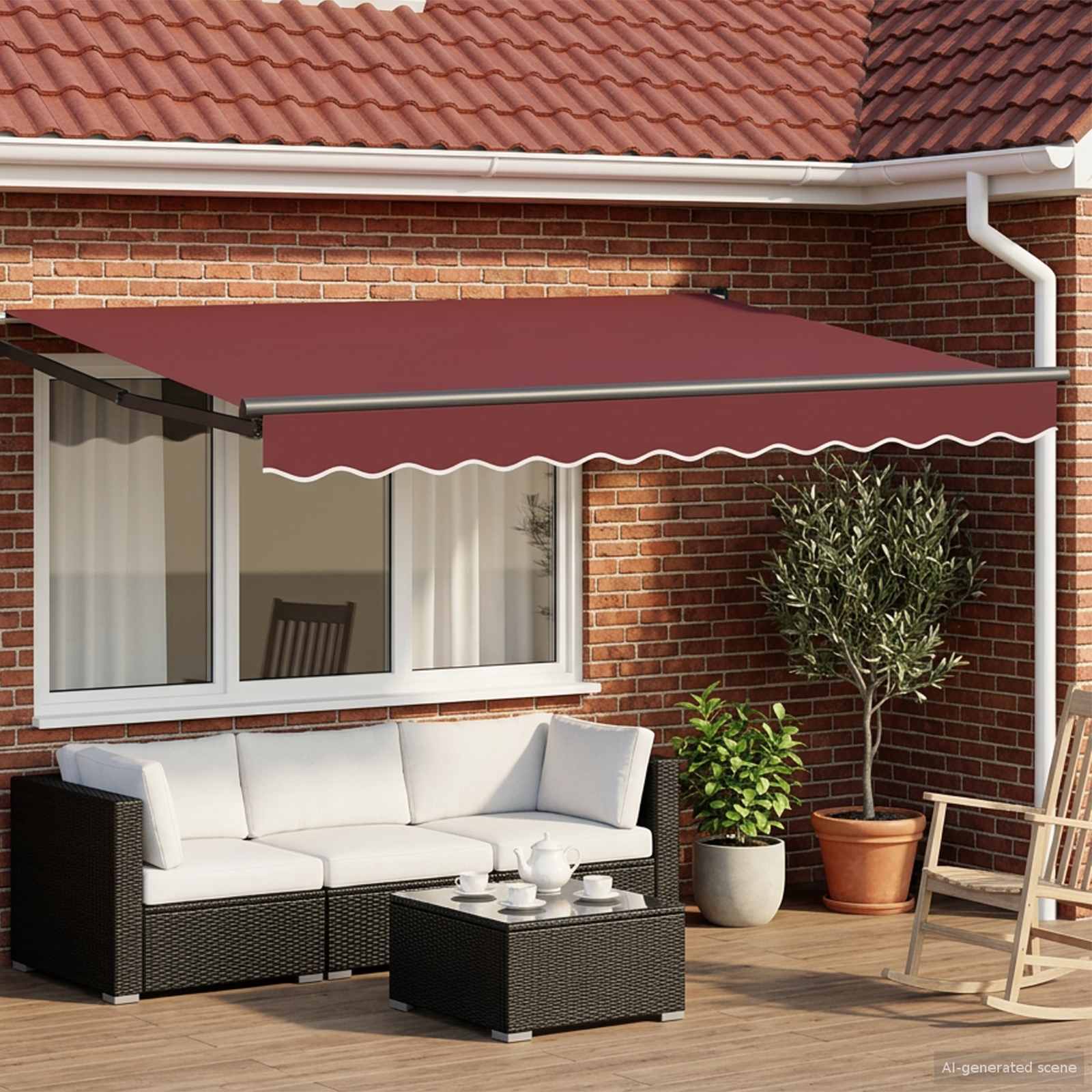 Toldo Retráctil Eléctrico 2,5 x 2 m 100% Poliéster y Aluminio