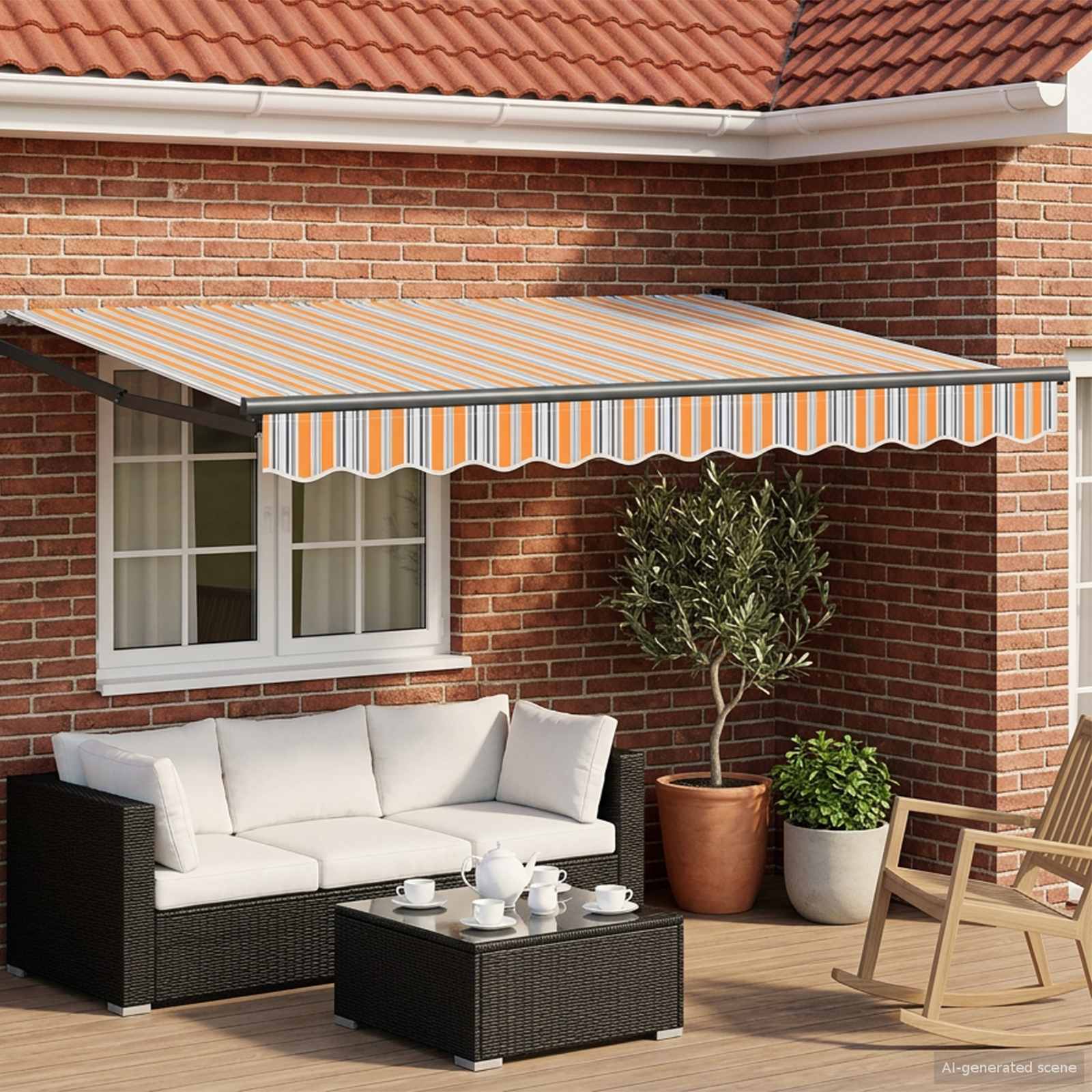 Toldo Retráctil Eléctrico 2,5 x 2 m 100% Poliéster y Aluminio