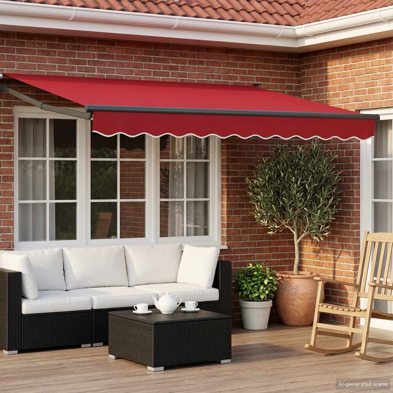 Toldo Retráctil Eléctrico 2,5 x 2 m 100% Poliéster y Aluminio