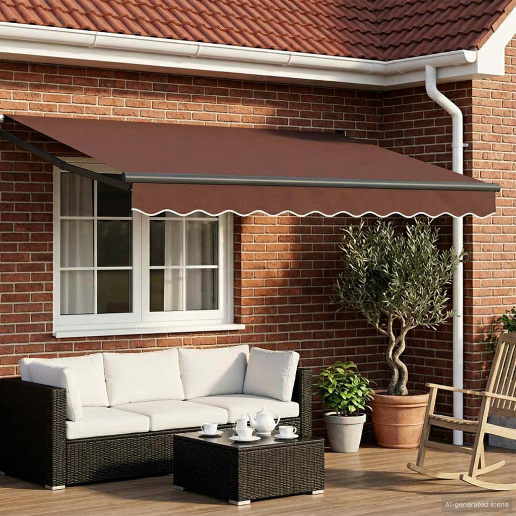 Toldo Retráctil Eléctrico 2,5 x 2 m 100% Poliéster y Aluminio
