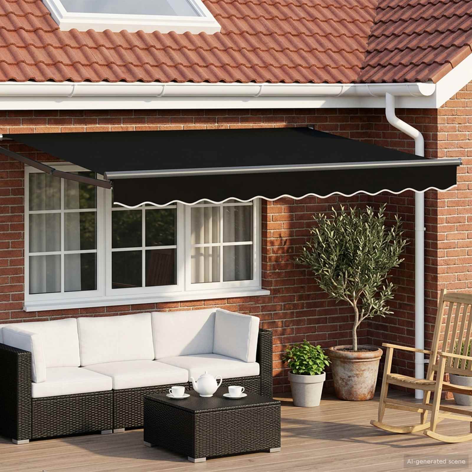 Toldo Retráctil Eléctrico 2,5 x 2 m 100% Poliéster y Aluminio