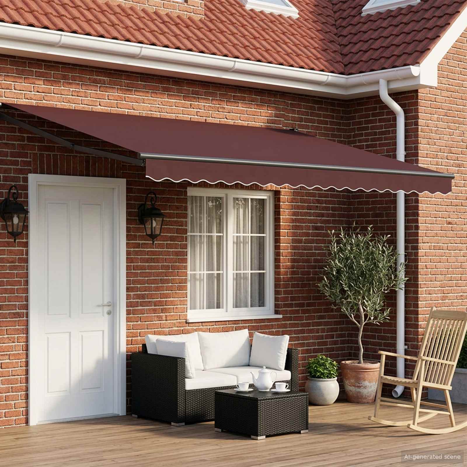 Toldo Retráctil Eléctrico 2,5 x 2 m 100% Poliéster y Aluminio