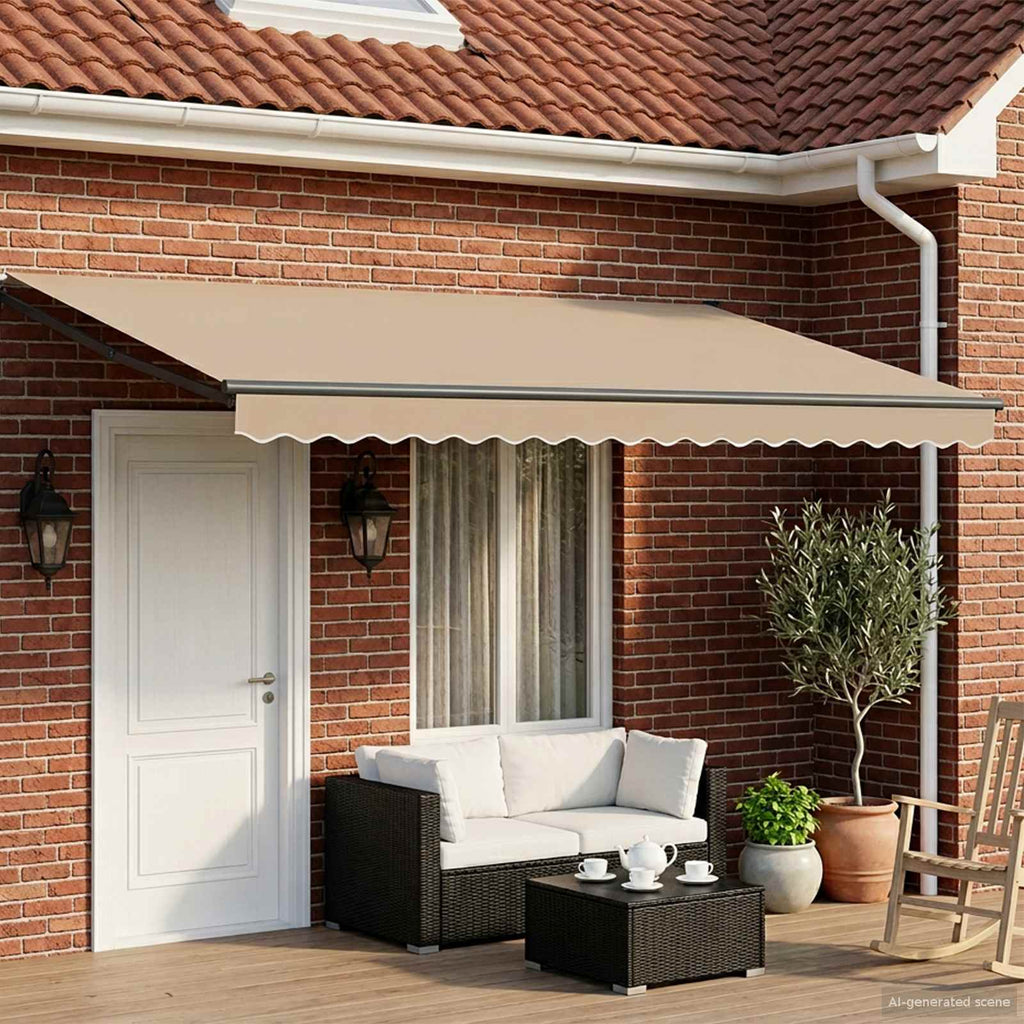 Toldo Retráctil Eléctrico 2,5 x 2 m 100% Poliéster y Aluminio