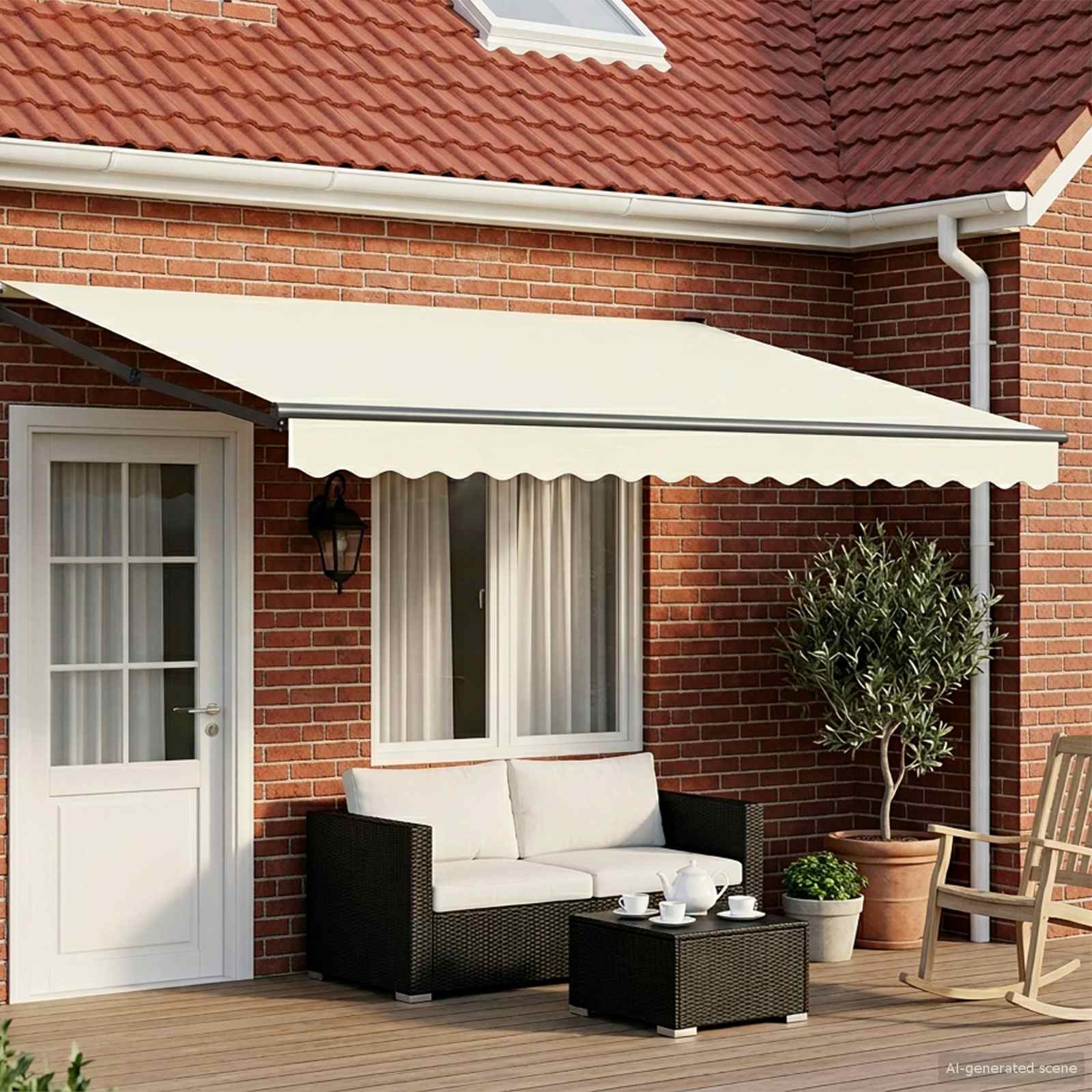 Toldo Retráctil Eléctrico 2,5 x 2 m 100% Poliéster y Aluminio