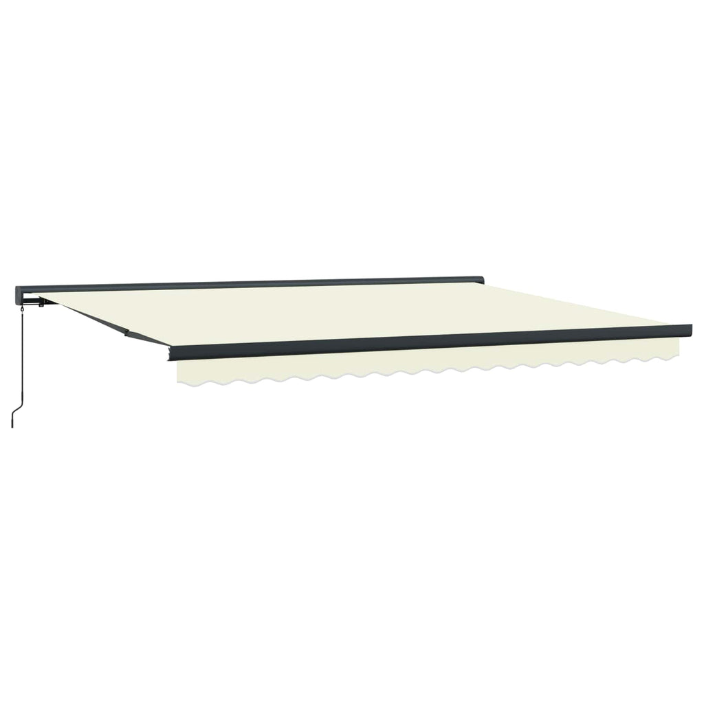 Toldo Retráctil Crema y gris 400 x 300 cm Lona y Aluminio