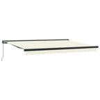 Toldo Retráctil Crema y gris 400 x 300 cm Lona y Aluminio