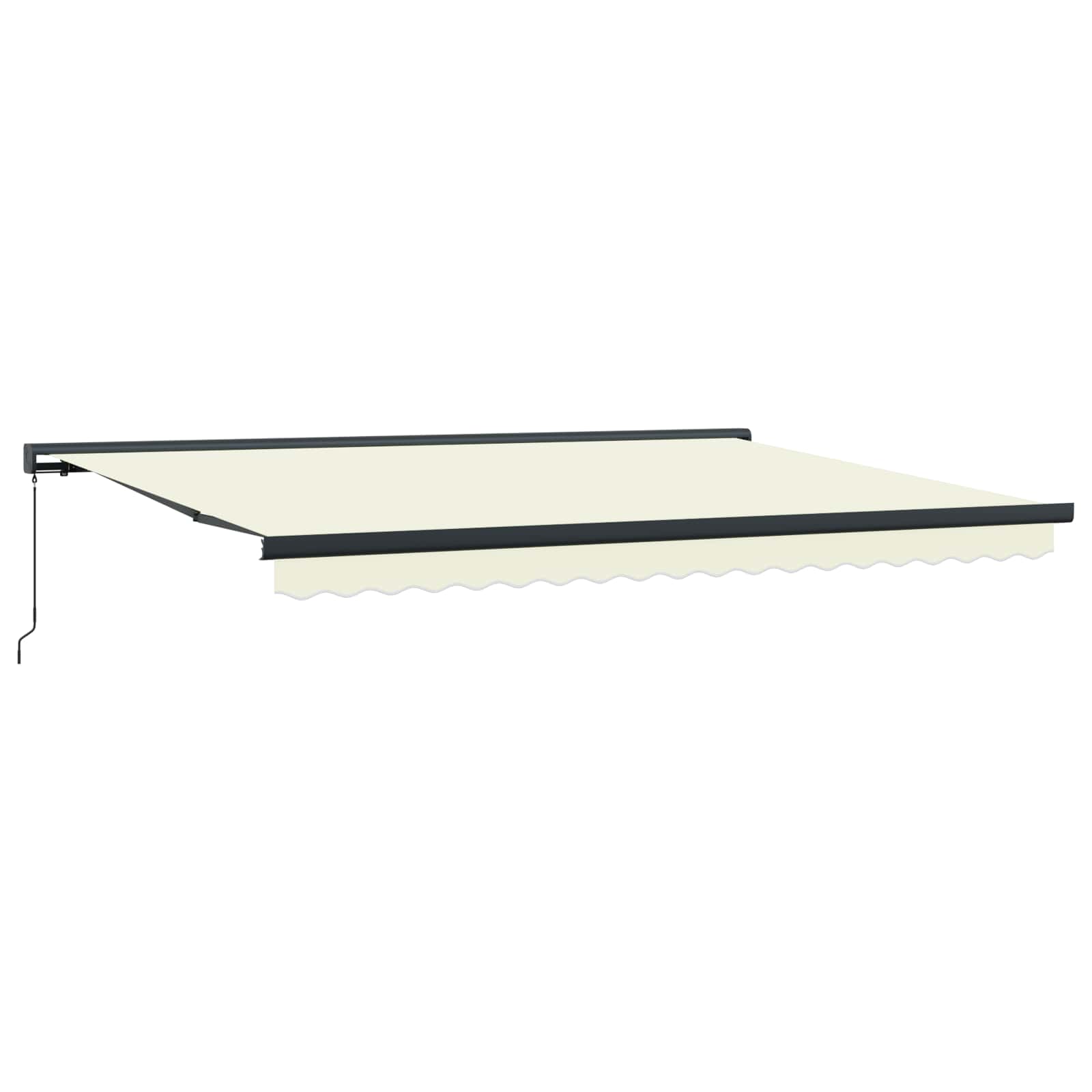 Toldo Retráctil Crema y gris 400 x 300 cm Lona y Aluminio