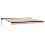 Toldo Retráctil Naranja y Gris 400 x 300 cm Lona y Aluminio