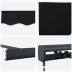 Toldo Retráctil Negro 4 x 3 m Lona y Aluminio