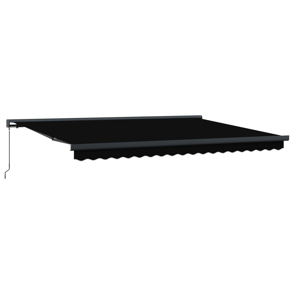 Toldo Retráctil Negro 4 x 3 m Lona y Aluminio