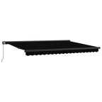 Toldo Retráctil Negro 4 x 3 m Lona y Aluminio