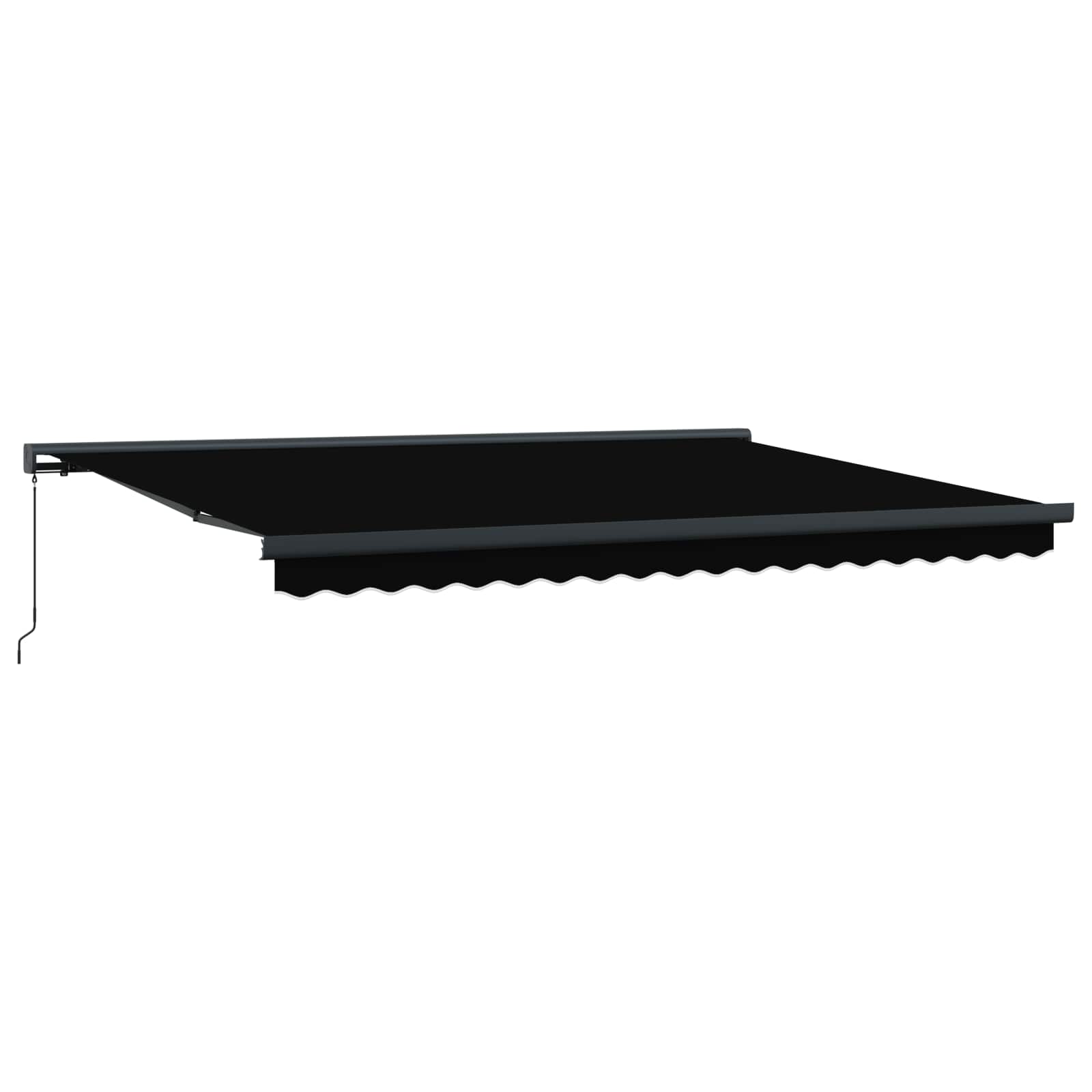 Toldo Retráctil Negro 4 x 3 m Lona y Aluminio