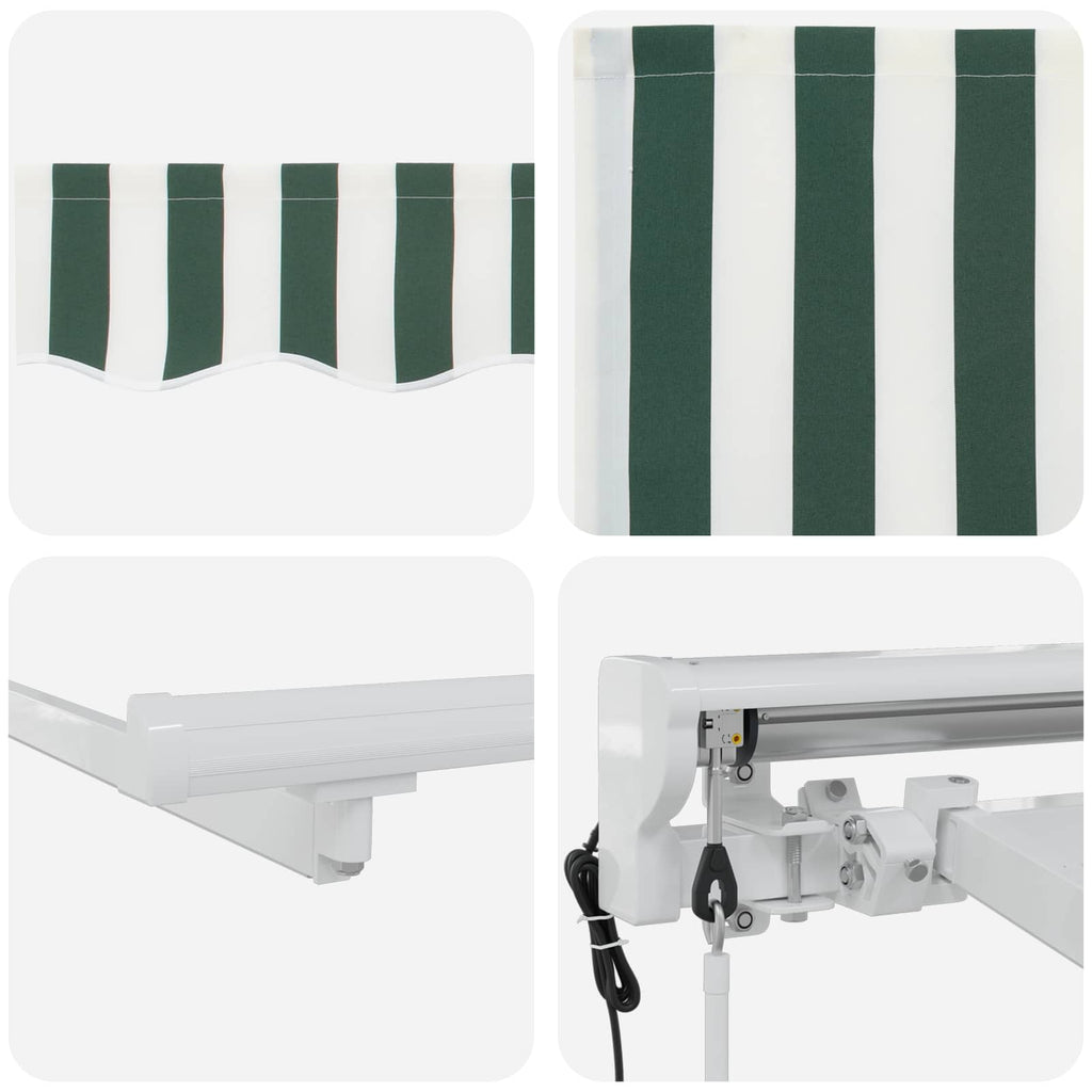 Toldo Retráctil Eléctrico Verde y 2,5 x 2 m