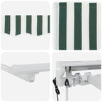 Toldo Retráctil Eléctrico Verde y 2,5 x 2 m