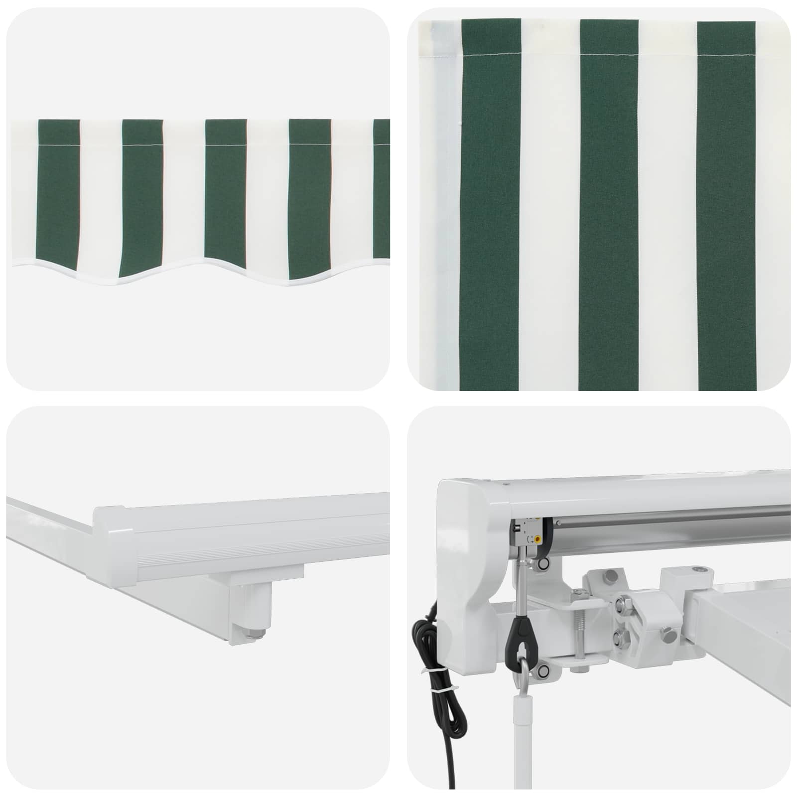 Toldo Retráctil Eléctrico Verde y 2,5 x 2 m