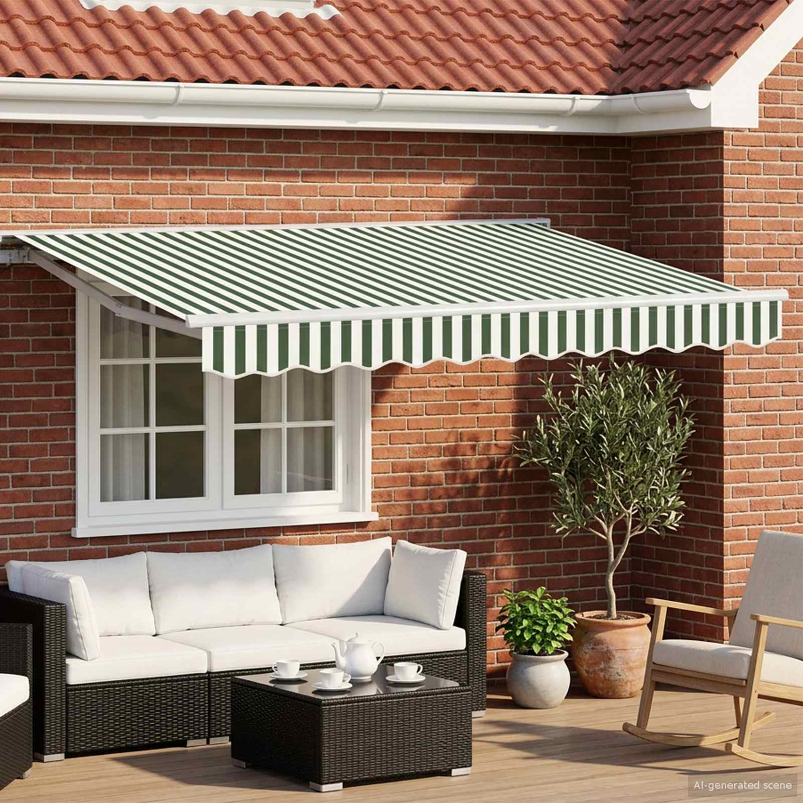 Toldo Retrátil Elétrico Verde de 2,5 x 2 m