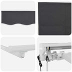 Toldo Retráctil Eléctrico Antracita y Blanco 3 x 2 m