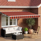 Toldo Retráctil Eléctrico Naranja, Negro y Blanco 3 x 2 m