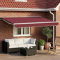 Toldo Retrátil Elétrico Borgonha e Branco 3 x 2 m