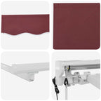 Toldo Retráctil Eléctrico Borgoña y Blanco 3,5 x 2 m