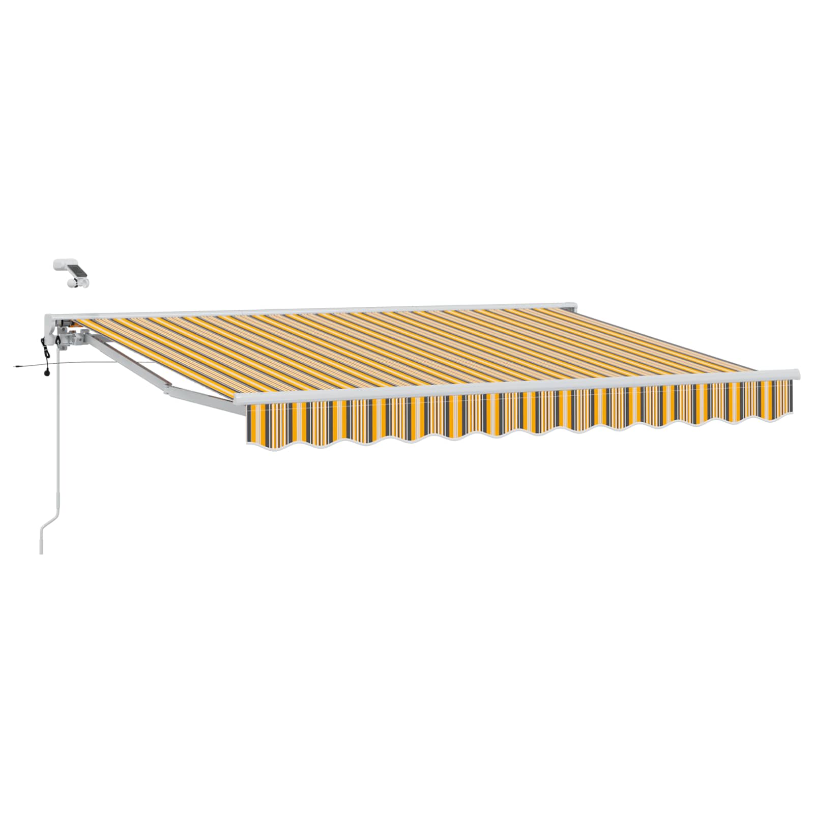 Toldo Retráctil Eléctrico Amarillo, Gris y Blanco 3,5 x 2 m