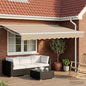 Toldo Retrátil Elétrico Bege e Branco 3,5 x 2 m