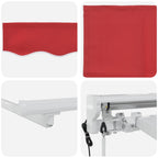 Toldo Retráctil Eléctrico Rojo y blanco 3,5 x 2 m