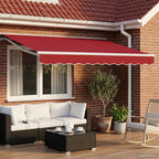 Toldo Retráctil Eléctrico Rojo y blanco 3,5 x 2 m