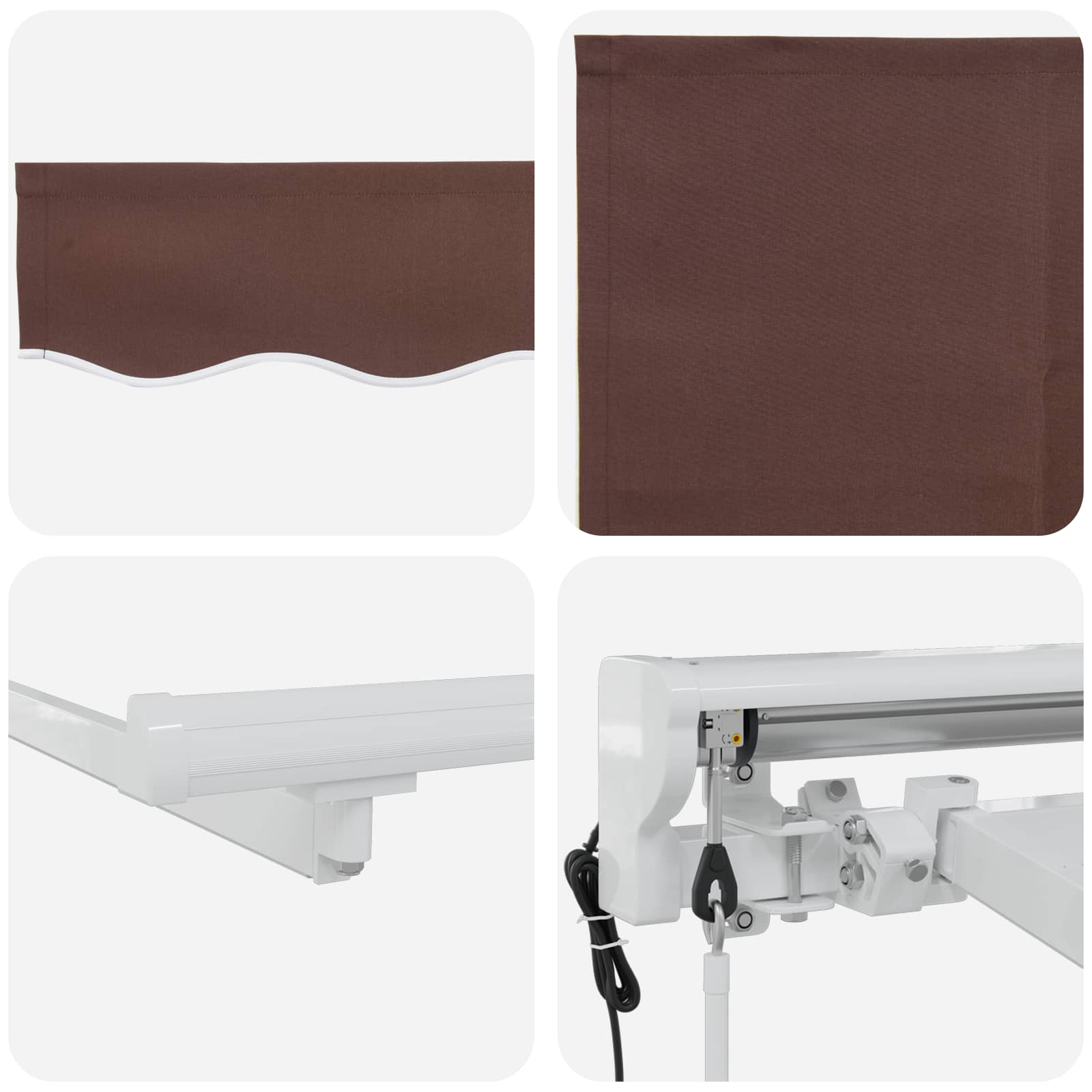 Toldo Retráctil Eléctrico Marrón y blanco 3 x 2,5 m