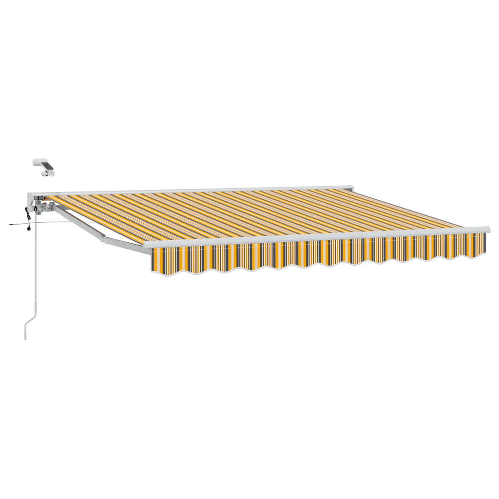 Toldo Retráctil Eléctrico Amarillo, Gris y Blanco 3 x 2,5 m