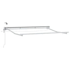 Toldo Retráctil Eléctrico Gris claro y blanco. 3 x 2,5 m