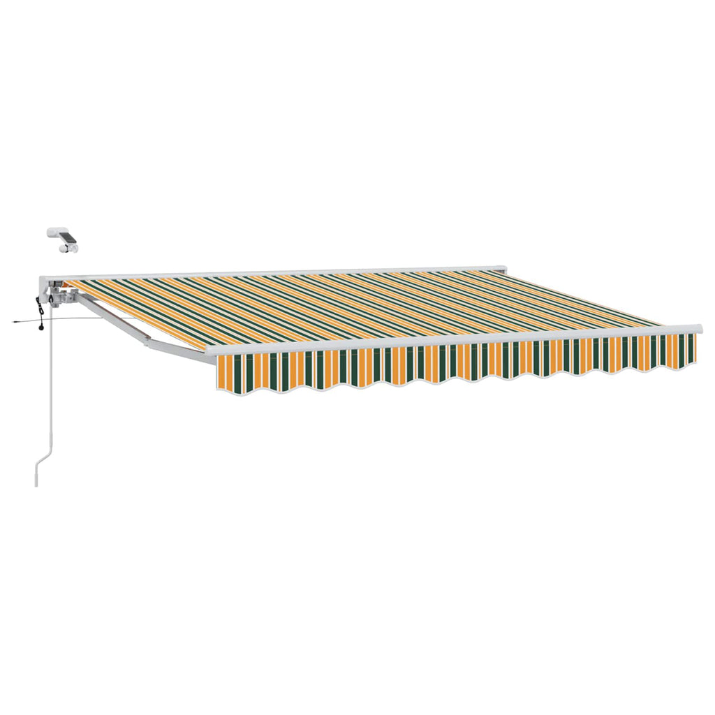 Toldo Retráctil Eléctrico Verde, Amarillo, Blanco 3 x 2,5 m