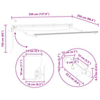 Toldo Retráctil Eléctrico Marrón y blanco 3,5 x 2,5 m