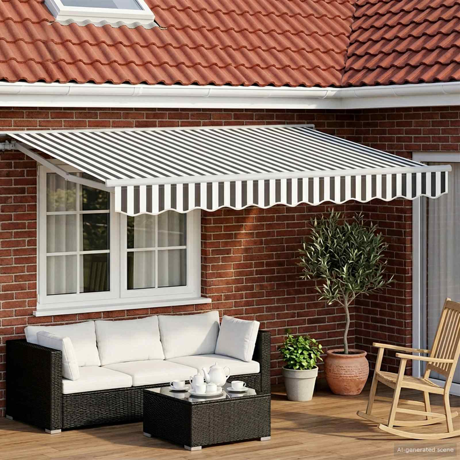 Toldo Retrátil Elétrico Antracite e 3,5 x 2 m