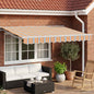 Toldo Retrátil Elétrico Azul, Laranja, Branco 3,5 x 2,5 m