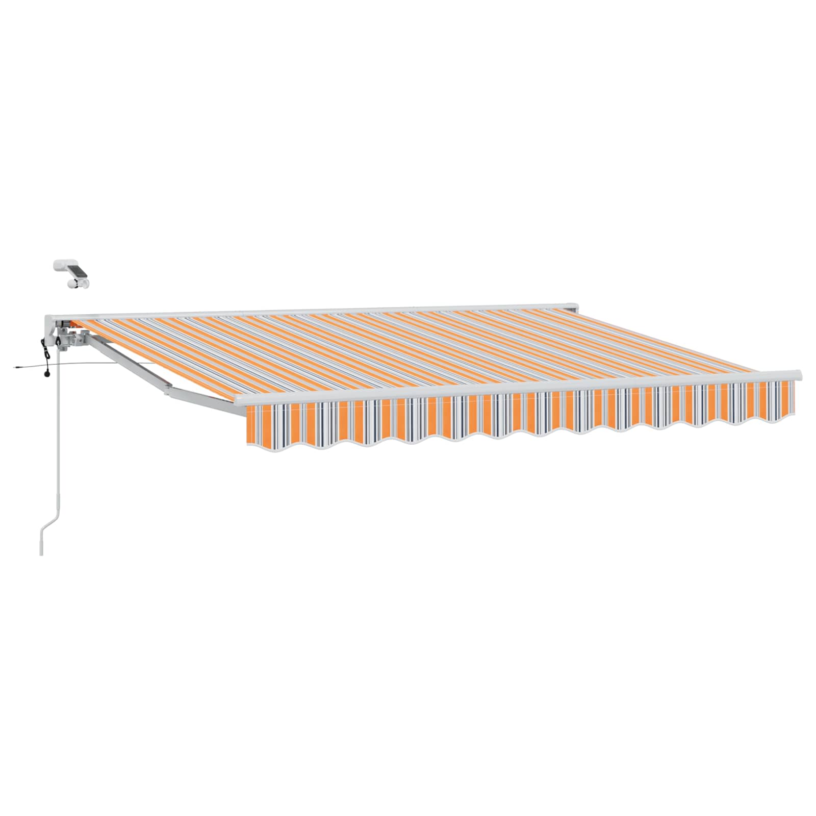 Toldo Retráctil Eléctrico Azul, Naranja, Blanco 3,5 x 2,5 m