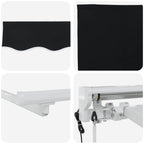 Toldo Retráctil Eléctrico Negro y Blanco 3,5 x 2,5 m