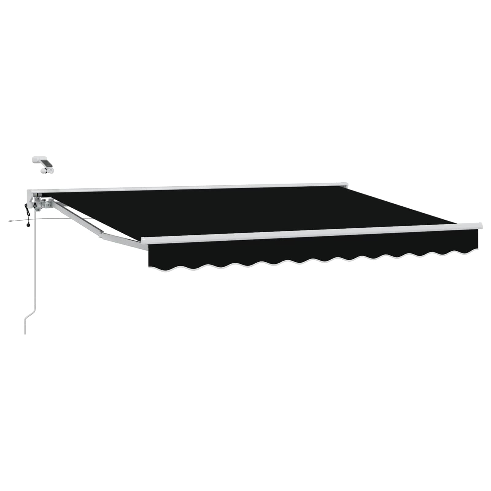 Toldo Retráctil Eléctrico Negro y Blanco 3,5 x 2,5 m