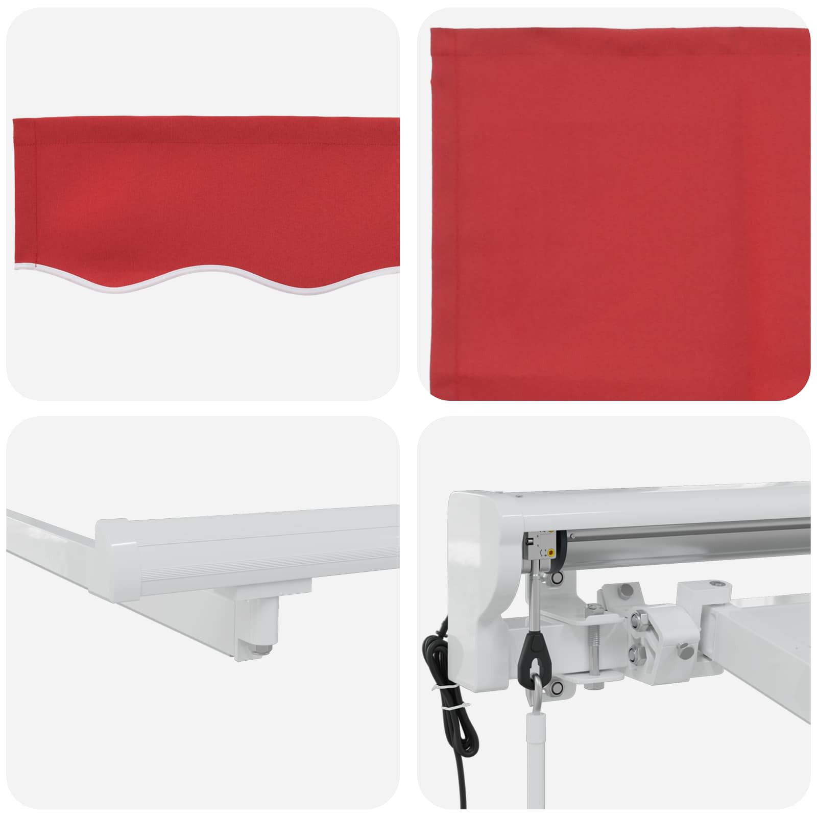 Toldo Retráctil Eléctrico Rojo y blanco 3,5 x 2,5 m