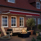 Toldo Retráctil Eléctrico Rojo y blanco 3,5 x 2,5 m
