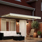 Toldo Retráctil Eléctrico Crema y Blanco 4 x 3 m