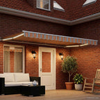 Toldo Retráctil Eléctrico Azul, Naranja, Blanco 4 x 3 m
