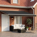 Toldo Retráctil Eléctrico Negro y Blanco 4 x 3 m