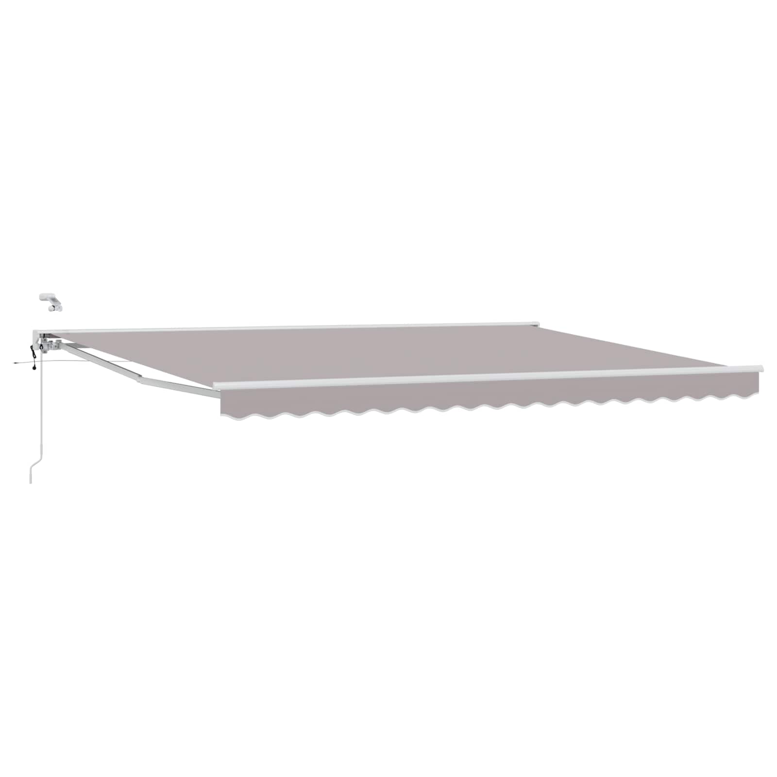 Toldo Retráctil Eléctrico Gris claro y blanco. 4 x 3 m
