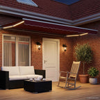 Toldo Retráctil Eléctrico Rojo y blanco 4 x 3 m