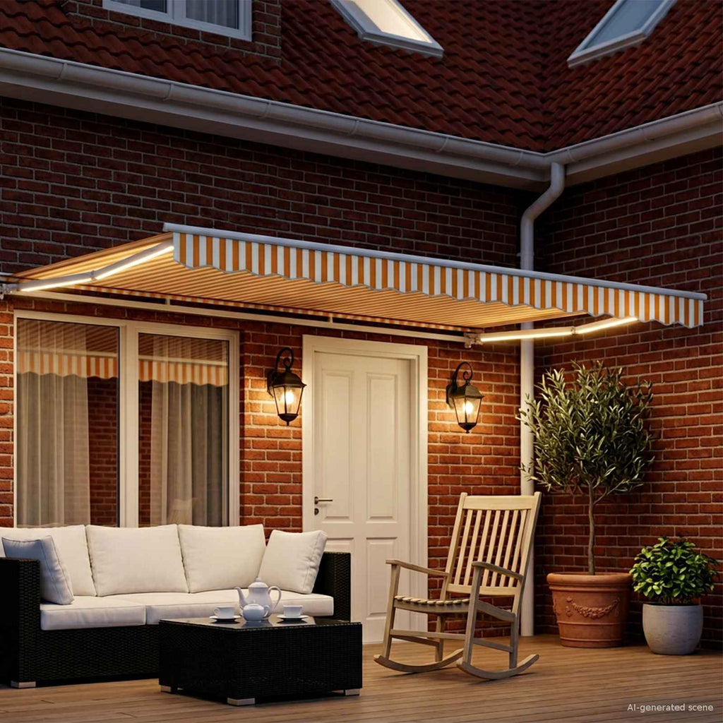 Toldo Retráctil Eléctrico Amarillo y 4 x 3,5 m