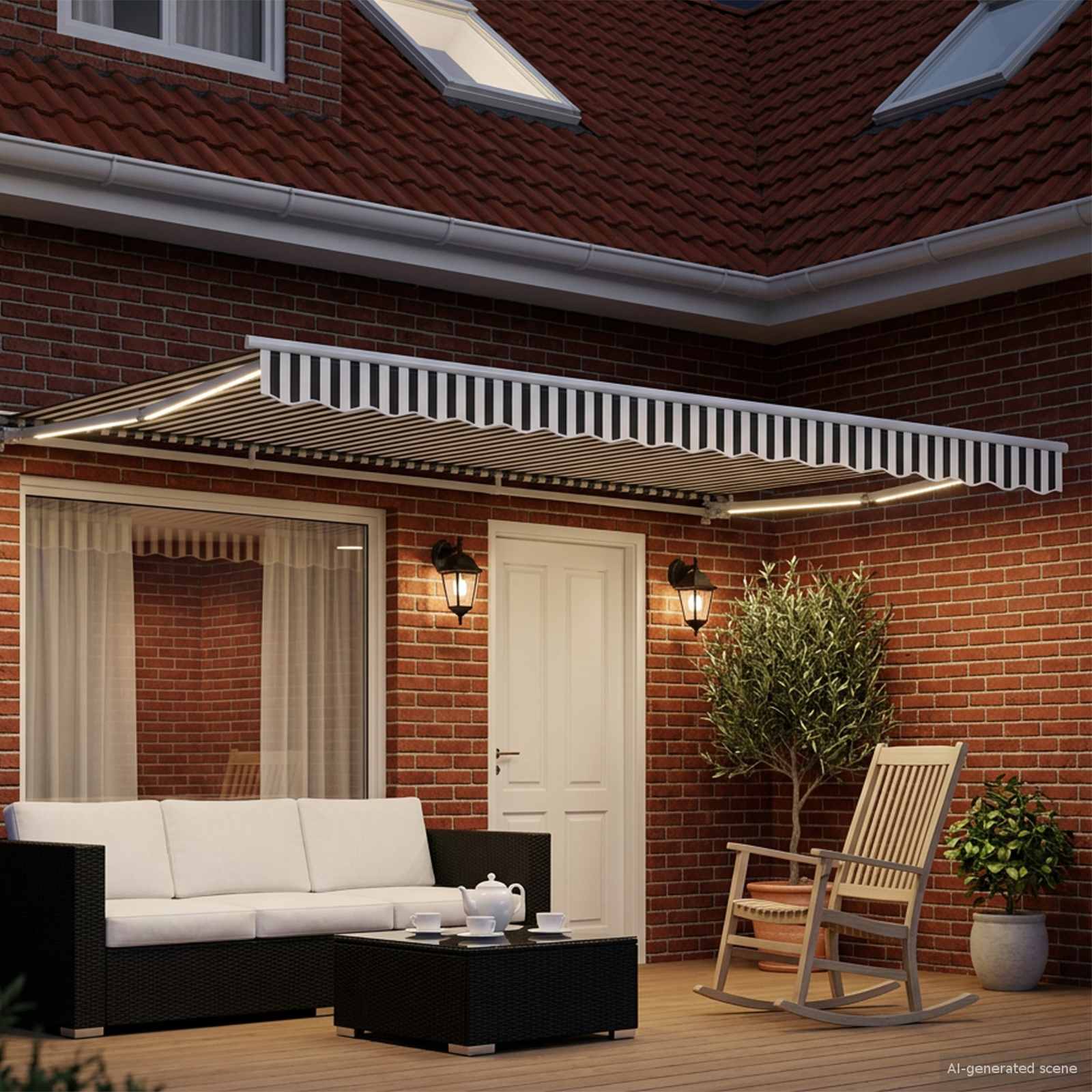 Toldo Retráctil Eléctrico Antracita y 4 x 3,5 m
