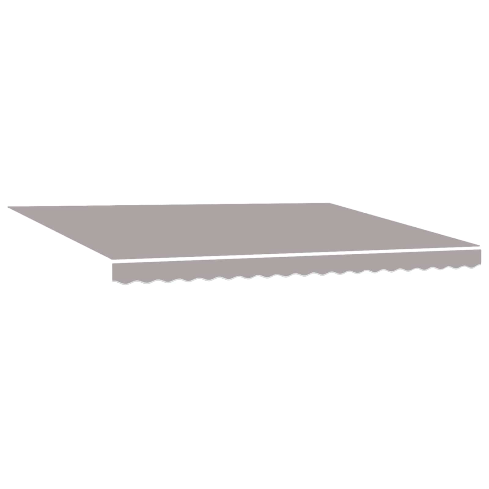 Toldo Retráctil Eléctrico Gris claro y blanco. 4 x 3,5 m