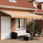 Toldo Retráctil Eléctrico Amarillo, Naranja y 4,5 x 3 m