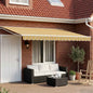 Toldo Retrátil Elétrico Amarelo, Cinzento e Branco 4,5 x 3 m